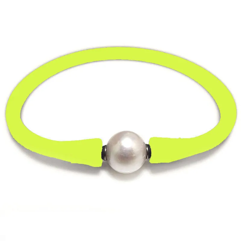 7-дюймовый 10-11 мм натуральный круглый жемчужный лаймово-зеленый резиновый