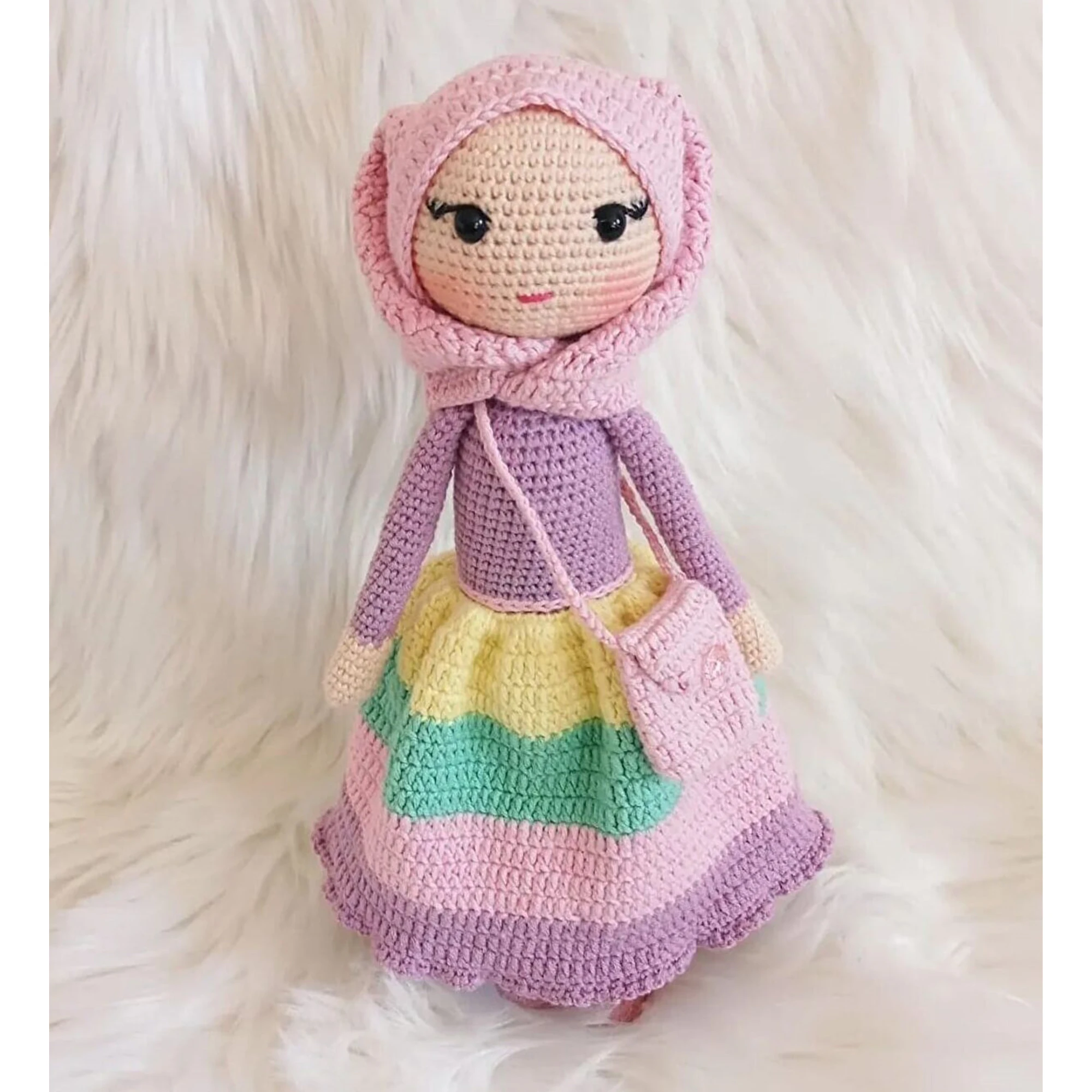 

Amigurumi Colorful Hijab Baby Toy Handmade Baby Doll Toys For Sale Sleeping Companion Sweet Dolly
