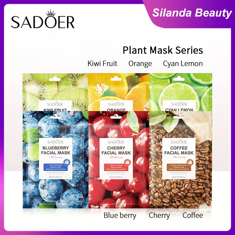 

Silanda Beauty Cherry Brightening Moisturizing Facial Masks Oil-Control Shrink Pores Nourishing Face Wrapped Sheet 5 Pcs /Lot