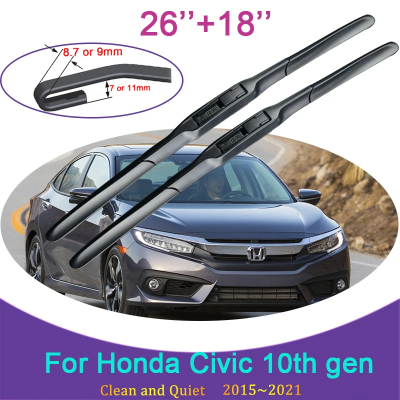 Щетки стеклоочистителя для Honda Civic 10 поколения 2016 ~ 2021 FC FC1 FC2 FC5 резиновые