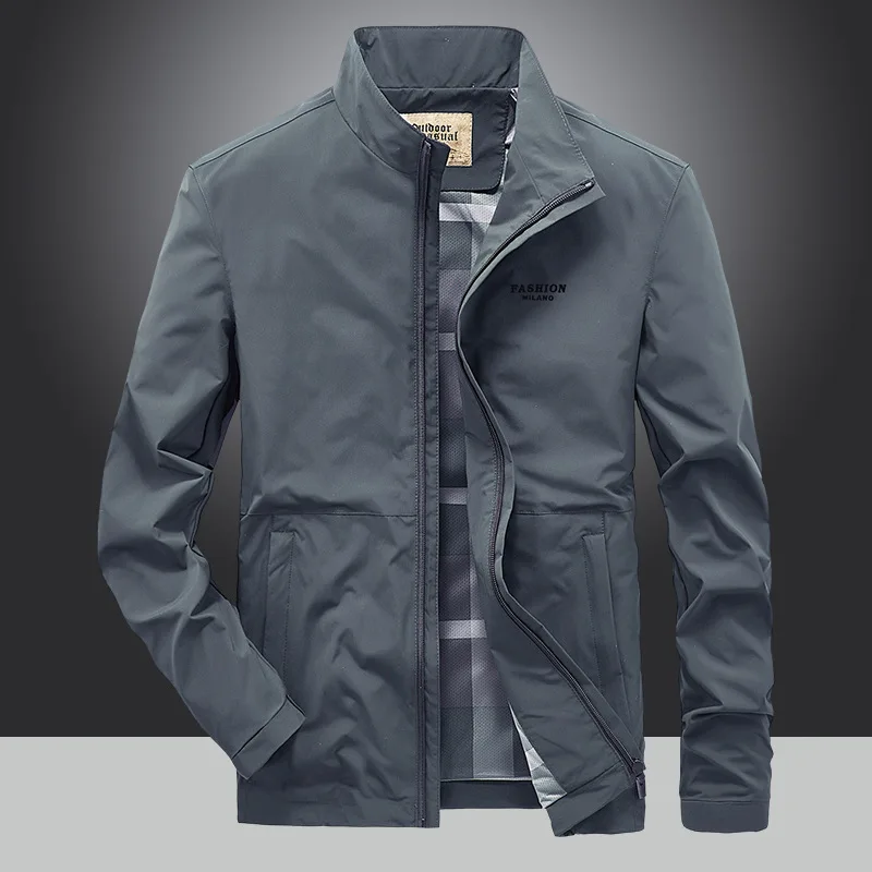 

2022 New fashion men's Bomber Jacket coat spring autumn loose casual Blouse stand collar jacket men's tops Windbreaker Plus size