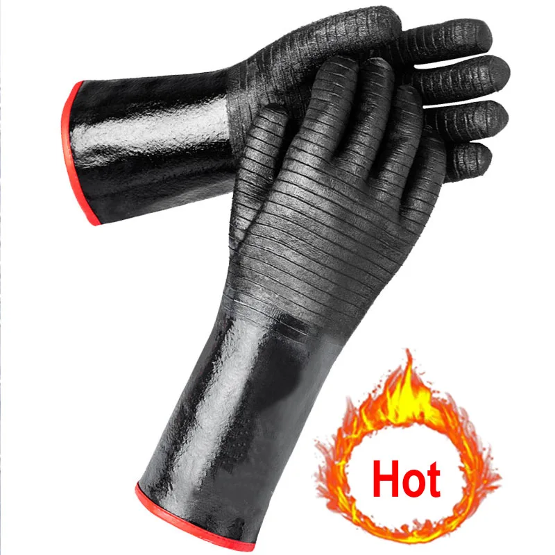 

100% High Quality Fire and Heat Insulation Chemical Industry Resistance Gauntlet Straight Sleeve Safety Gloves Non-slip