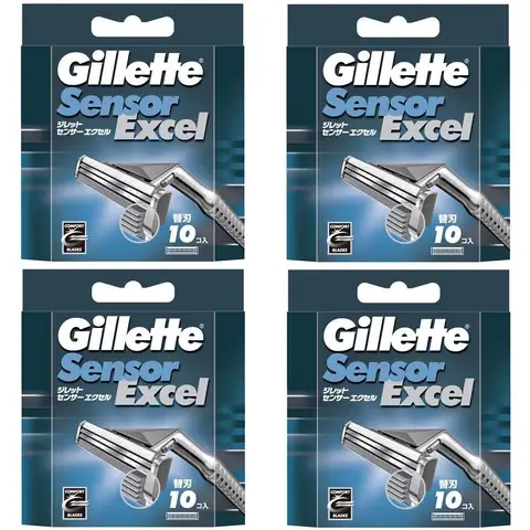 Сменные лезвия Gillette Sensor Excel 10 шт. x 4 шт. [набор]