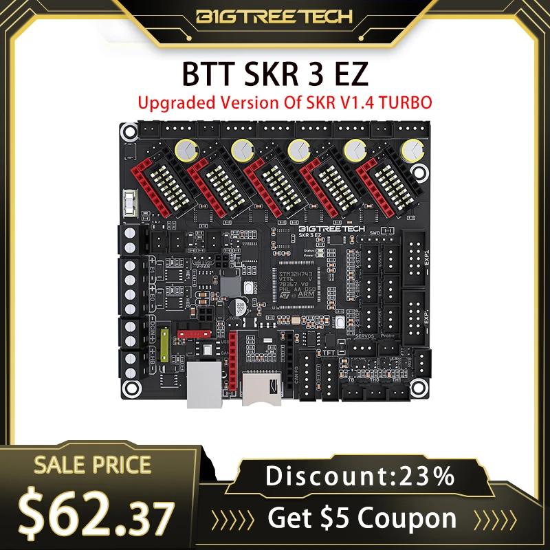 Материнская плата BIGTREETECH BTT SKR 3 EZ 32 бит EZ2209 EZ5160PRO UART Driver Upgrade 2 V1.4TURBO для 3D принтера