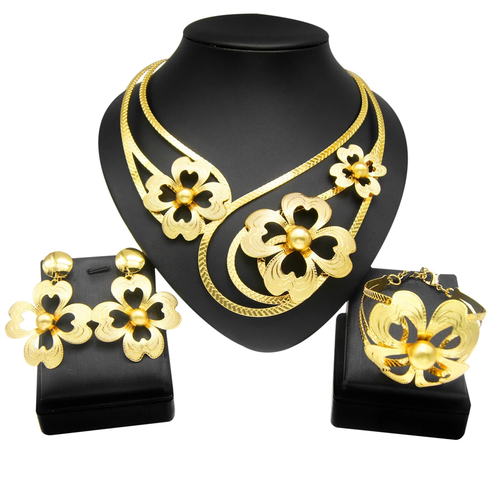 

Trendy Woman Jewelry 2022 Vlearance Offers Luxury Earrings Bracelets Necklaces Three-piece Jewelry Set Free Shipping Gifts Yll