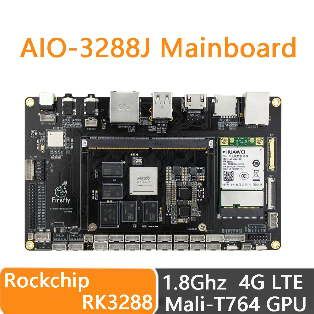 RK3288 Mainboard Quad-Core Cortex-A17 CPU 1.8GHz Mali-T764 GPU 4G Support Android/Linux/Ubuntu Systerm Open Source