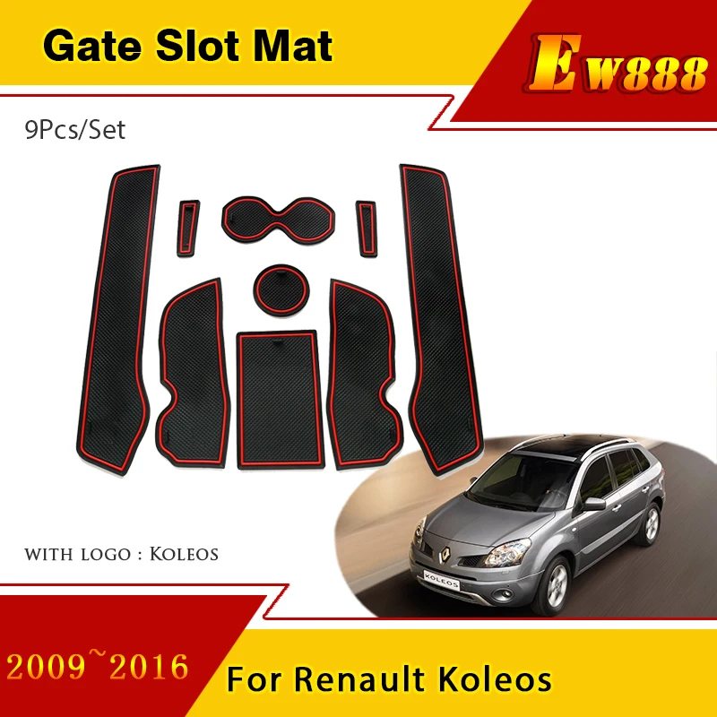 

For Renault Koleos 2009~2016 Samsung QM5 Rubber Mat Door Groove Mat Interior Decoration Anti-Slip Gate Slot Cup Pad Car Styling