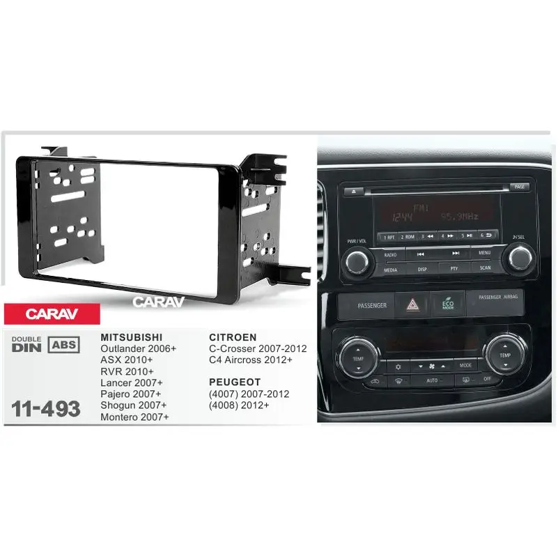 Переходная рамка 2-DIN MITSUBISHI Outlander Lancer Pajero ASX / CITROEN C-Crosser PEUGEOT 4007 4008 CARAV 11-493 |