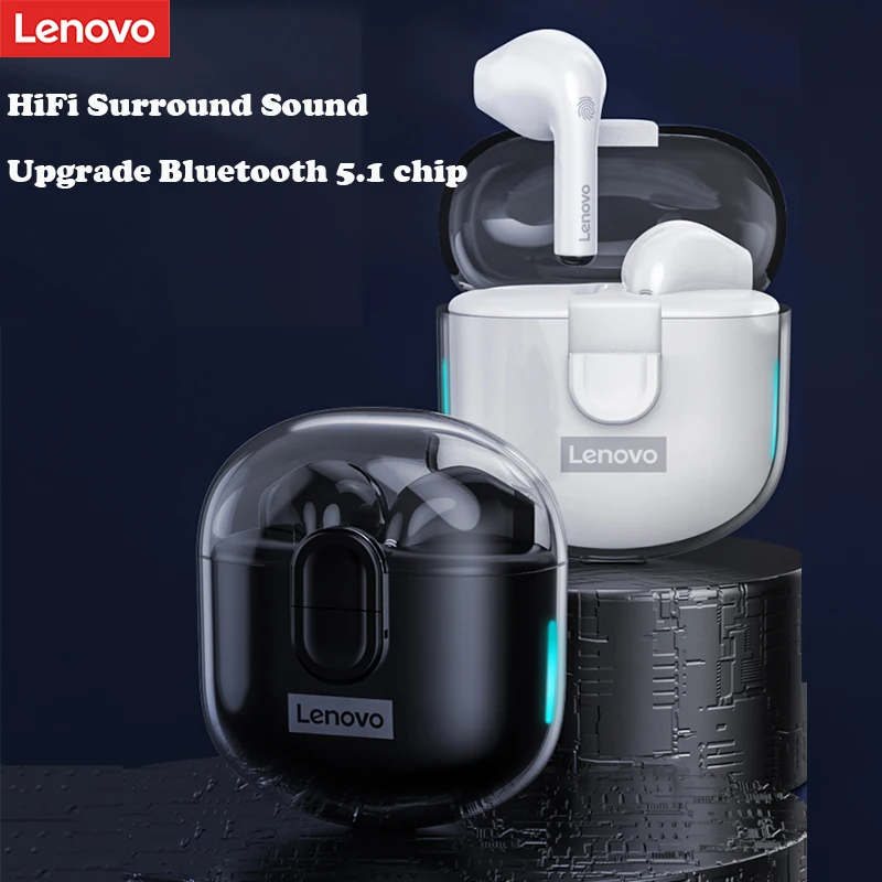 

Lenovo LP12 Bluetooth гарнитура, прозрачный корпус, высокая точность, стерео спортивная Гарнитура, шумоподавление, длительный срок службы батареи