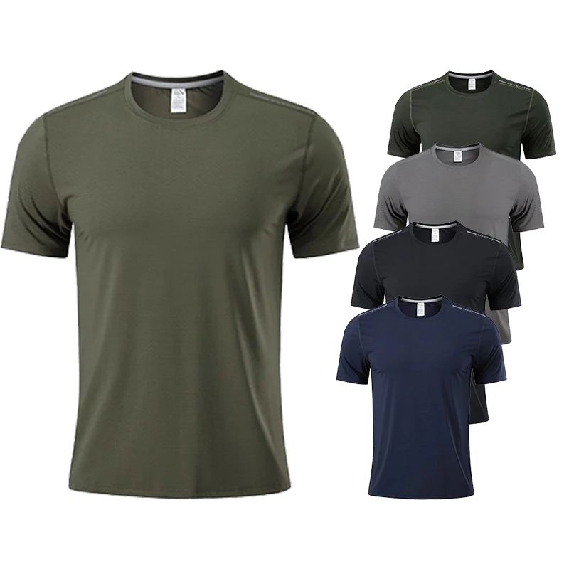 

Quick Dry Men Running T-Shirt Fitness Gym Short Sleeve Compression T-Shirt Mens Polyester Bodybuilding Training Sportwear