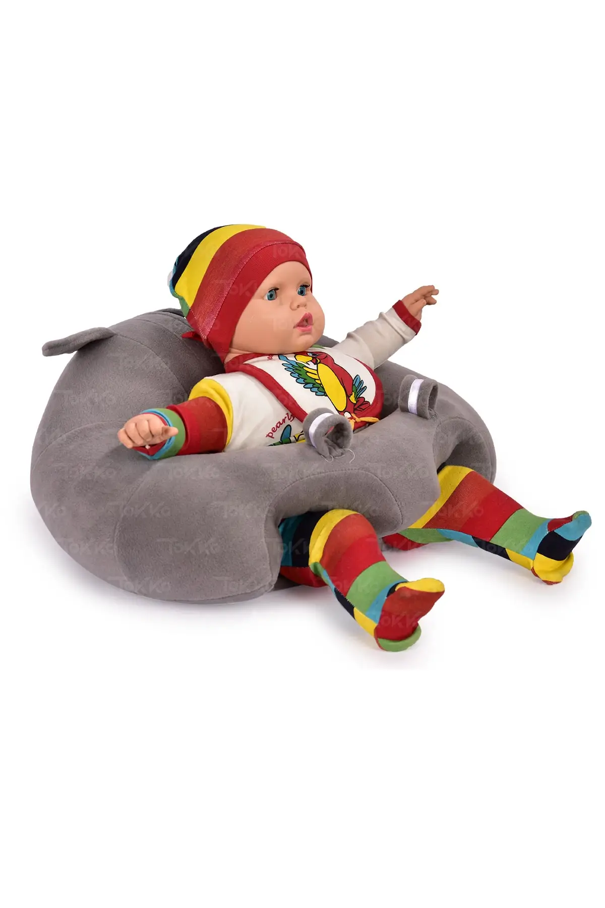 Baby Sitting Support Cushion Pillow with Gift - Big Baby Seat Gray