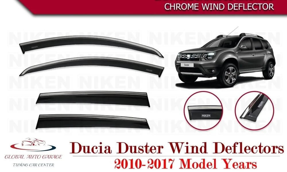 

For DACIA DUSTER Chrome Rain Wind Deflector 2010 2011 2012 2013 2014 2015 2016 2017 2018 2019 2020 2021 Sunshade Curtains Car