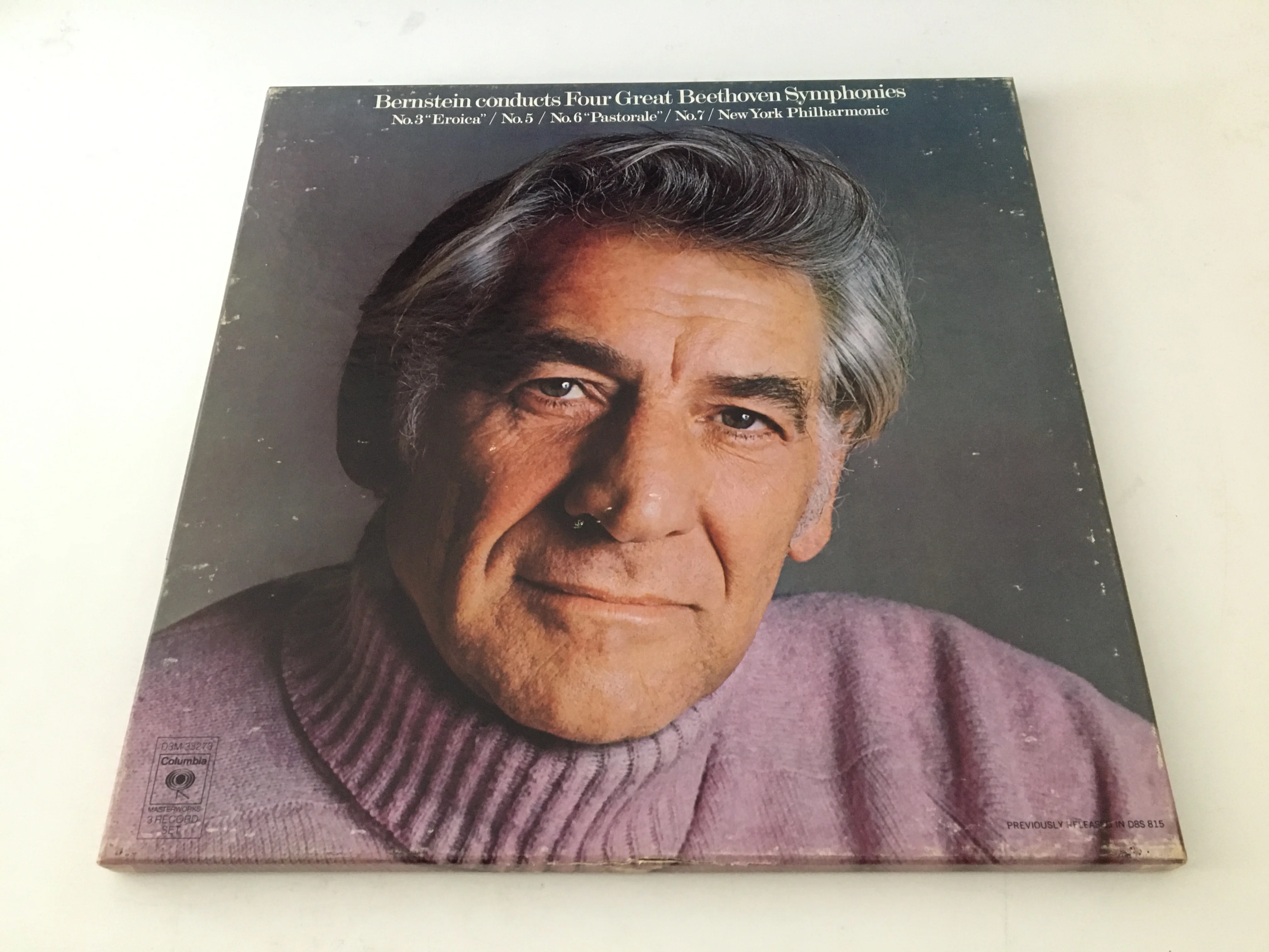 Old 33 RPM 12 inch 30 cm Vinyl Records 3 LP Disc Karajan Conductor Beethoven Symphony No. 3 5 6 7 World Classic Symphony Music