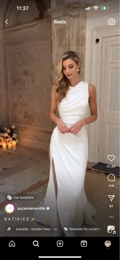 

Strapless Long Sleeves Wedding Dress High Split Removable Overskirt Train Bridal Gowns