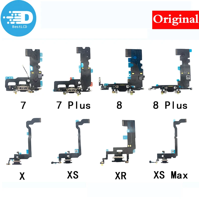 

USB Port Charger Dock For iPhone 6 6PLUS 6S 7 Plus 8 XR XS XSMAX MIC Headphone Audio Charger Connector Flex Cable Part Replace