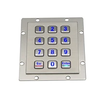 for access control and smart locker outdoor waterproof 12 keys 3x4 usb backlight metal industrial keypad