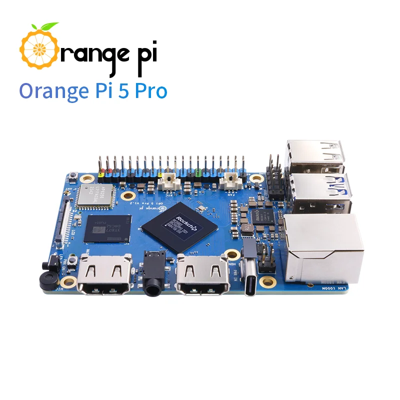 Одноплатный компьютер Orange Pi 5 Pro с блоком питания 5V5A Type-C и комплектом EMMC 256G RK3588S 16