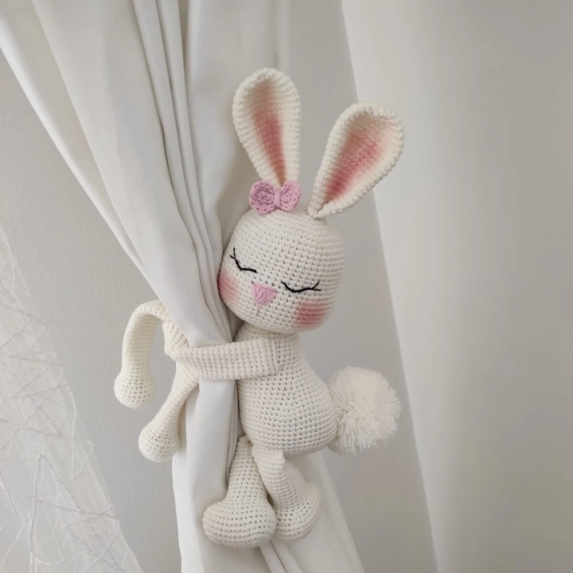 

Amigurumi ручной работы Органические детские животные куклы занавески для новорожденных Набор для сна спутник погремушка и соска цепочка для п...