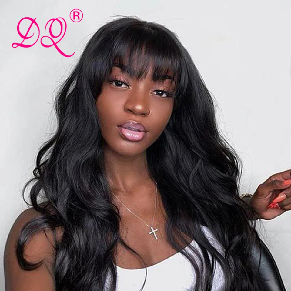 Длинные волнистые парики с челкой, синтетический парик, Термостойкое волокно для женщин, для Хэллоуина, косплея, вечеринки, натуральный черный и утопленный