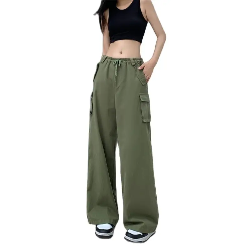 

summer female bib overall trousers high-waisted wide legs pant pocket