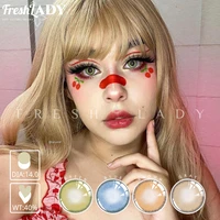 freshlady 1pair graduated colored contact lens yearly use color contact lenses natural contact lenses fashion free shipping lens