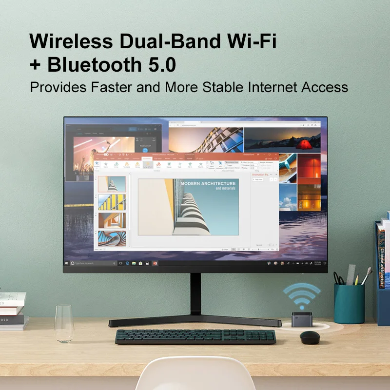 Maibenben PCJ4 мини пк компьютер Intel J4125 8GB RAM/128GB SSD Wi-Fi BT5.0 4K настольный игровой