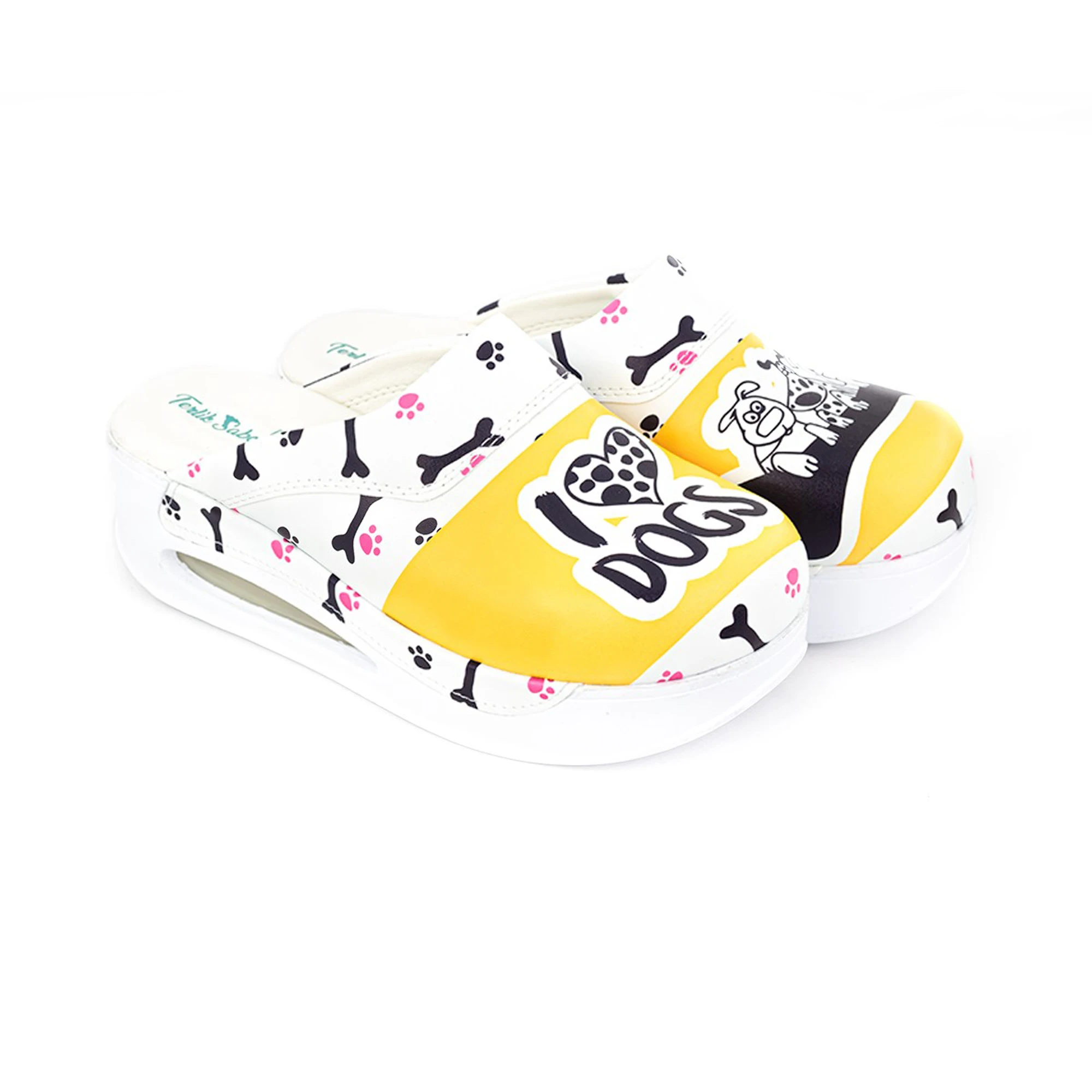 

Dog Themed Sabo Non-Slip Sole Unisex Nurse Dentist Doctor Women Hospital Garden House İndoor Outdoor Slippers Clogs