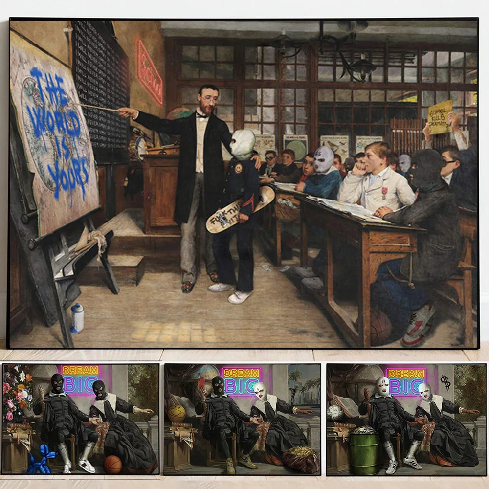 Плакаты и принты Criss Bellini PRBLM с детским граффити Маскировочная картина на стену