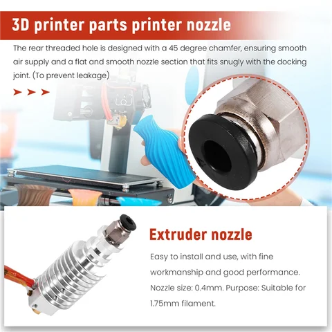 2шт Прочный экструдер Hotend с головкой V5 J Горячие детали для 3D-принтера диаметром 0,4 мм для Anycubic I3 Mega 3D-принтер с нитью накала 1,75 мм