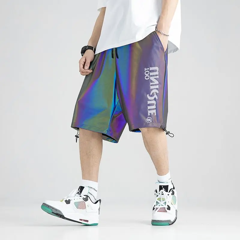 Шорты мужские с завышенной талией мешковатые штаны в стиле Харадзюку хип-хоп