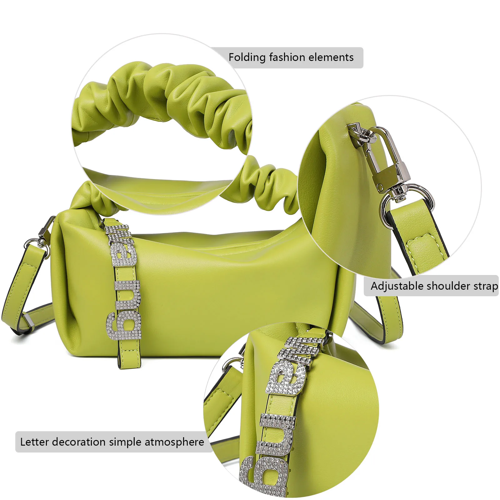 New Arrive Small Shoulder Handbag for Women Soft Crossbody Bag  Designer Pleated Pouch  Lightweight Clutch Purse