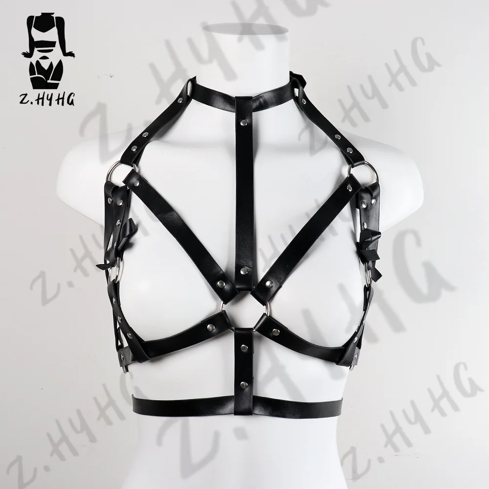Sexy Woman Bra Harness Gothic Erotic Lingerie Faux Leather Sling Goth Accessories Sword Belt Corset Bdsm Spree Garter Sex Toys
