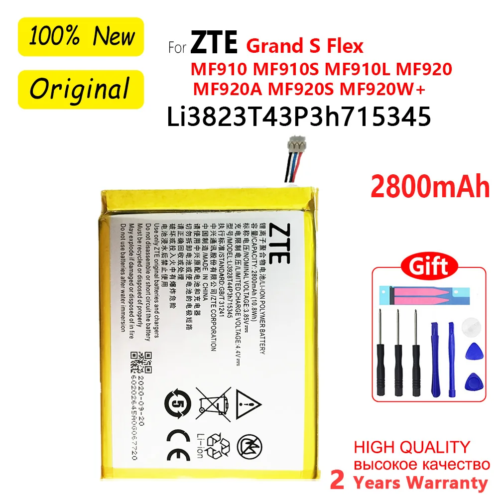 Новый аккумулятор Li3820T43P3h715345 для ZTE Grand S Flex MF910 MF910S MF910L MF920 MF920S MF920W MEGAFON MR150-2-5 MTC 835F 2800