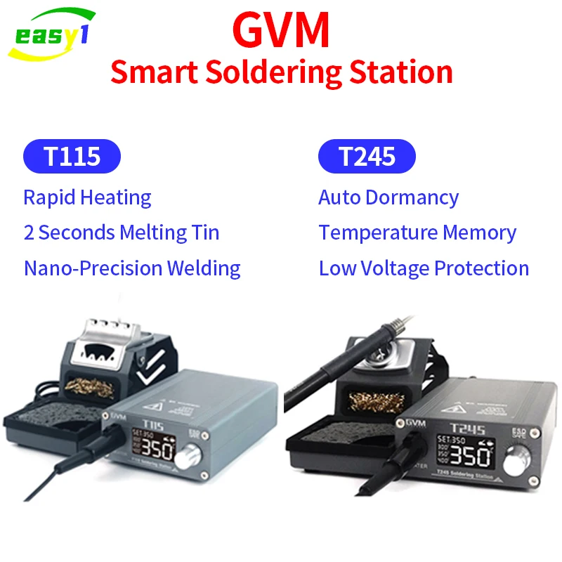 

GVM T115 T245 T210 паяльная станция с электрическим паяльником C115/C210/C245 наконечники для фотоэлементов SMD BGA Инструменты для ремонта