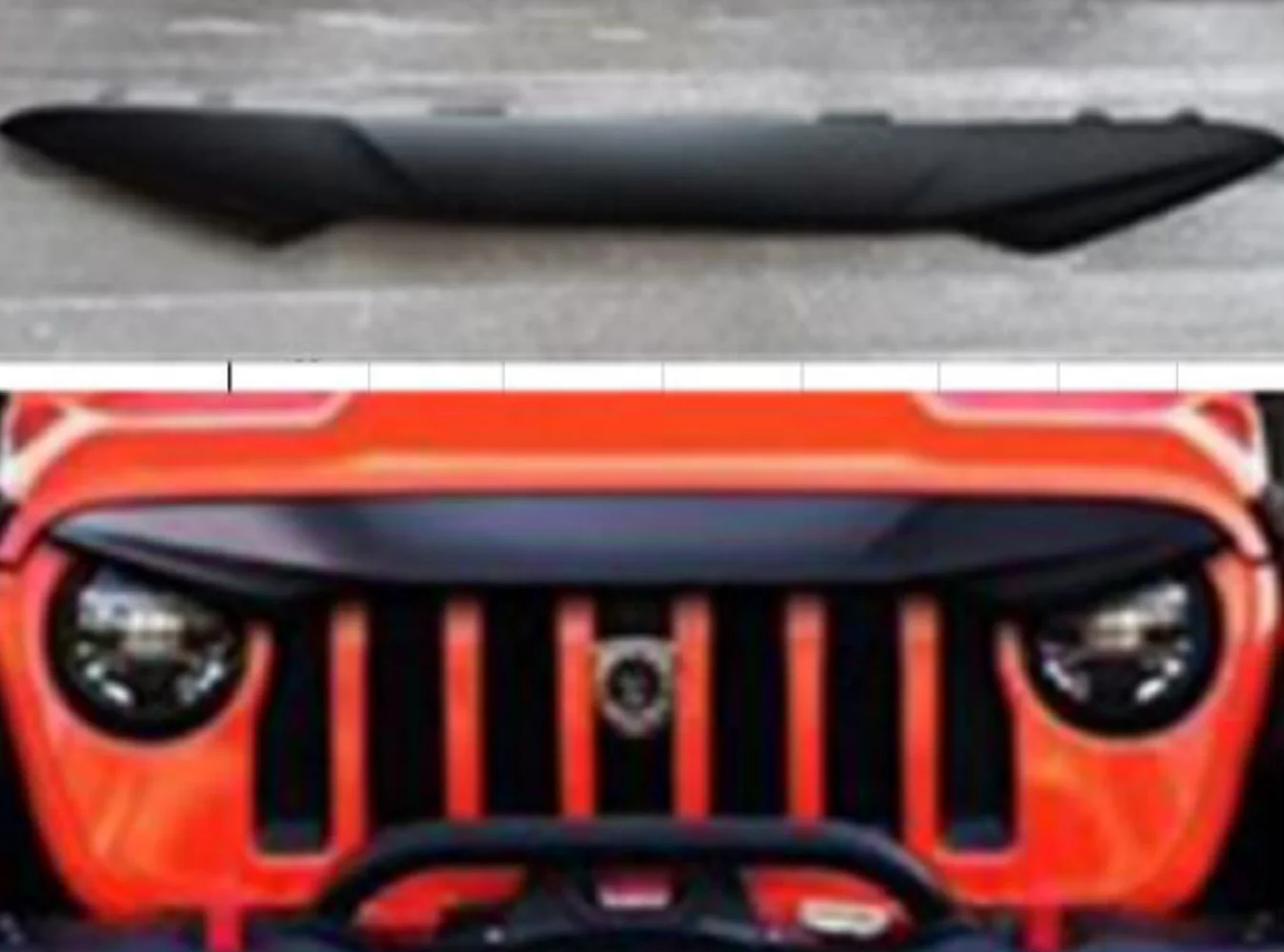 

SXMA Front Grille Decorative Strip Hood Bumpe Mesh Insert Front Bumper Board Skid Plate Guard Fit Protector for Jeep JL Wrangler
