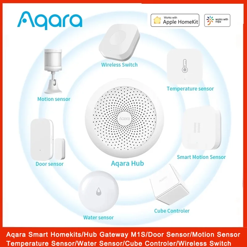 

Умный дом Aqara ZigBee, 8 в 1, датчик температуры и воды, беспроводной переключатель