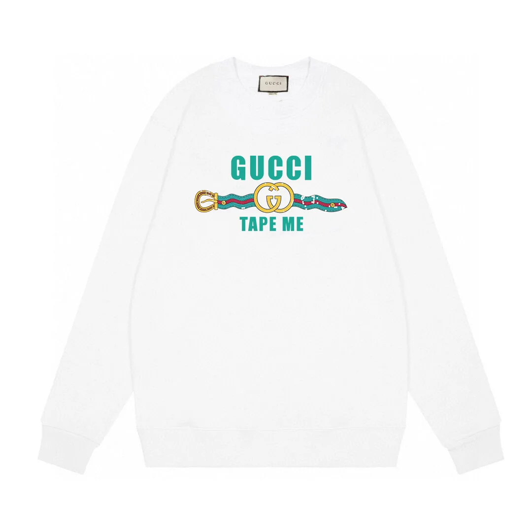 Новая белая толстовка Gucci с монограммой и круглым вырезом для унисекс ...