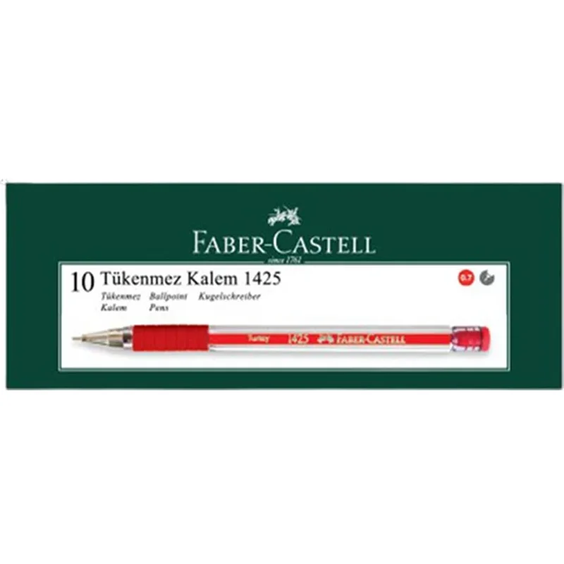 

Faber-Castell 1425 0.7 Mm Needle Point Ballpoint Red Box of 10