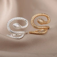 twist chain ring for women stainless steel geometry cross design heart couple finger open rings wedding adjustable jewelry gift
