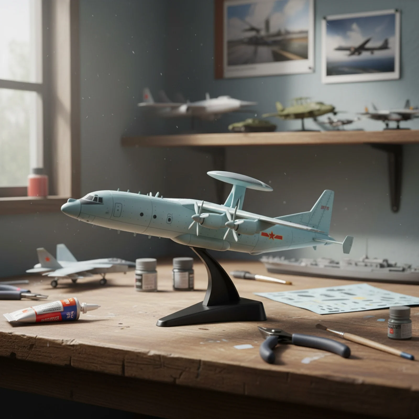 Фото 3D-модель транспортного самолета, военная игрушка для самостоятельной сборки, патрульный самолет, сигнальный самолет №1