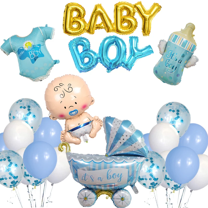 

Baby boy Clothes Feeding Bottle Foil Balloons For Boy Girl 1st Birthday Party Baby Shower Decoration Kids Toys Globos