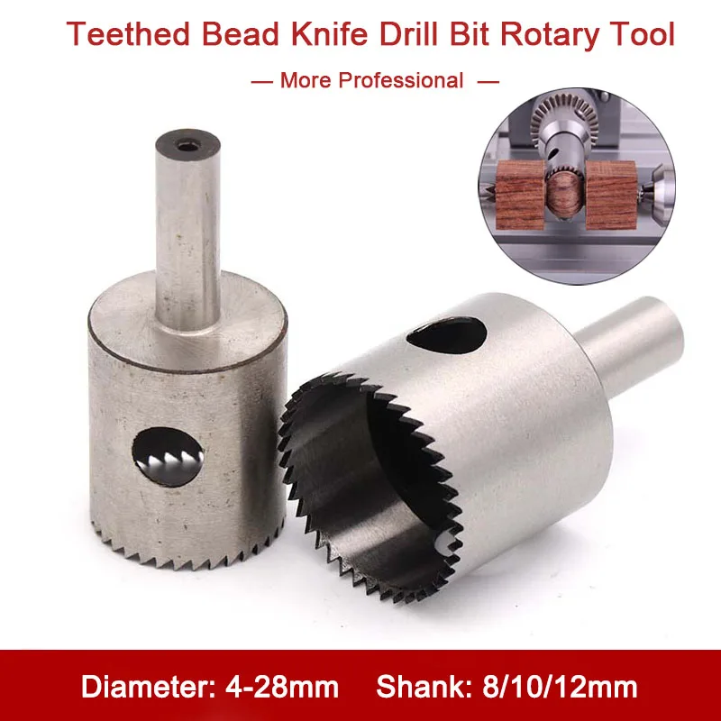 1Pcs 4-28mm Teethed Bead Knife Drill Bit Rotary Tool Ball Knife Wooden Bead Knife Grinding Round Turning Tool Milling Cutter