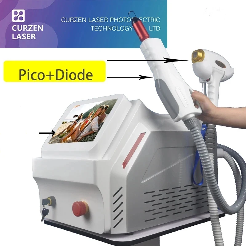 

2 in 1 picosecond 3 Wavelength 755nm 808nm 1064nm 600w Diode Laser Hair Removal nd yag tattoo removal Machine Alexandrite Laser