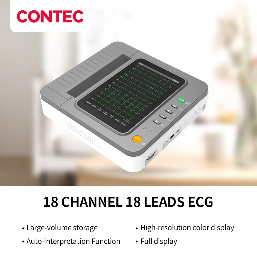 

Электрокардиограф CONTEC E18M, 18 каналов, 10,1 дюйма, сенсорный ЖК-дисплей