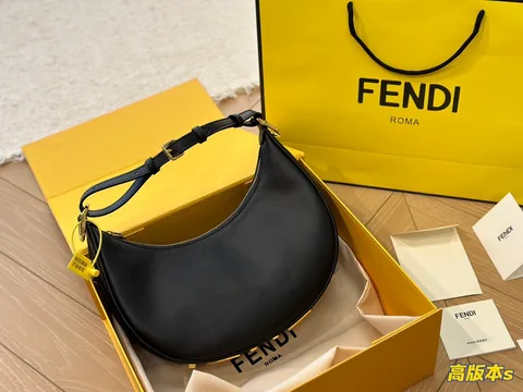 Сумка в стиле Fendi из холста/воловьей кожи 30см*16см