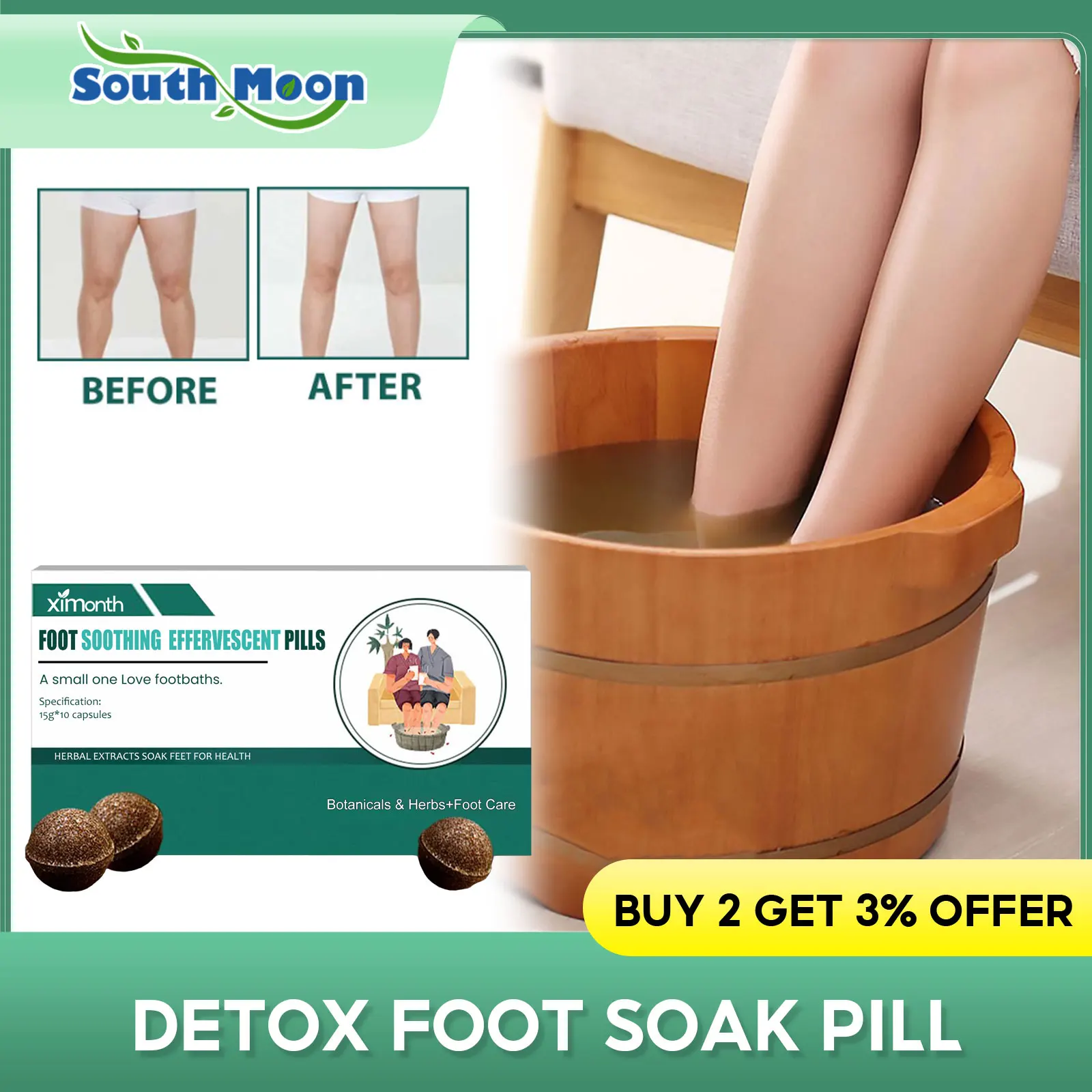 

Detox Foot Soak Tablet Weight Loss Relieve Fatigue Stress Foot Detoxifying Improve Sleep Relaxation Cleansing Slimming Foot Bath
