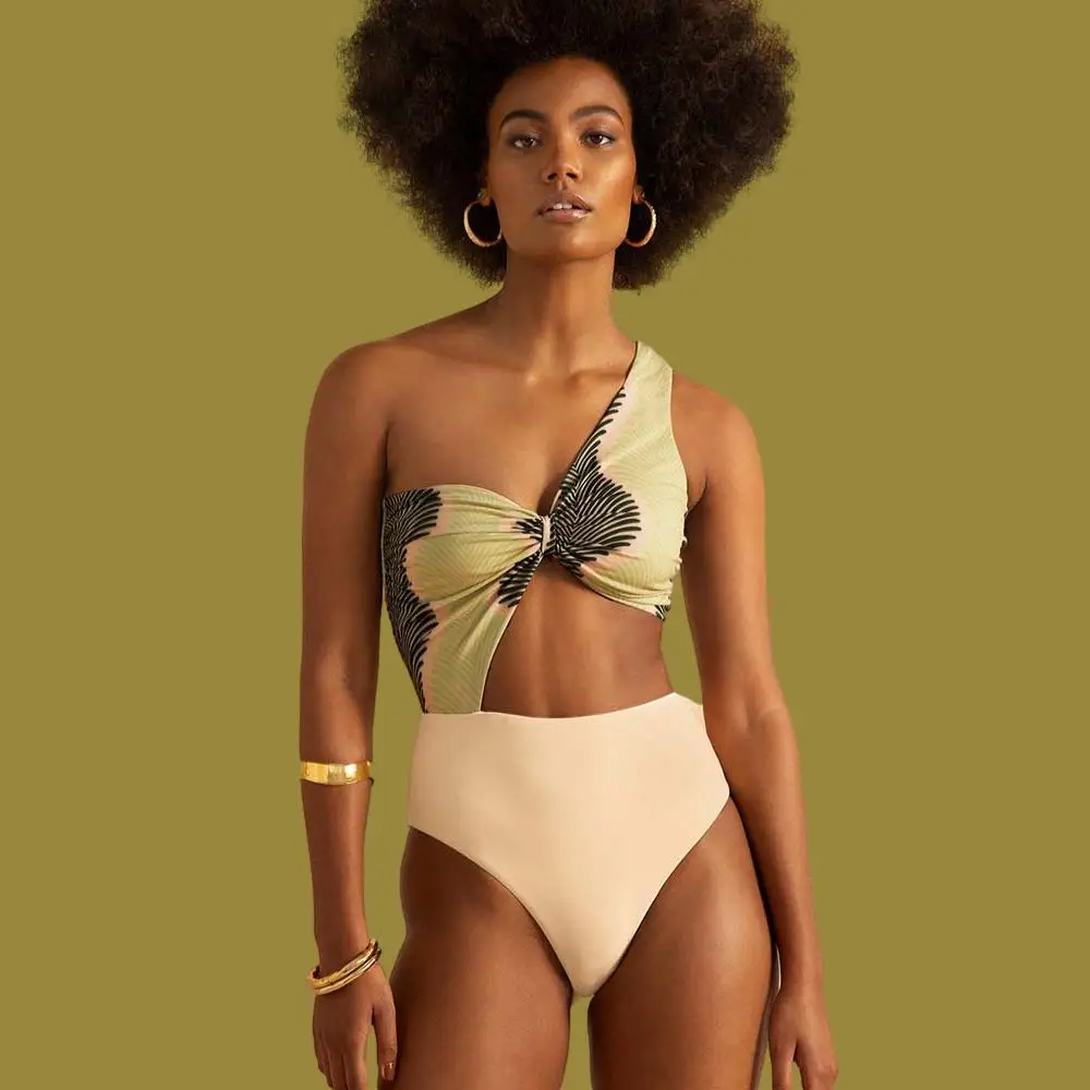 

Bikini Swimsuit Push Up Bikini Set Sexy One Shoulder Beachwear Summer Bathing Suit High Waist Swimwear Women 2022