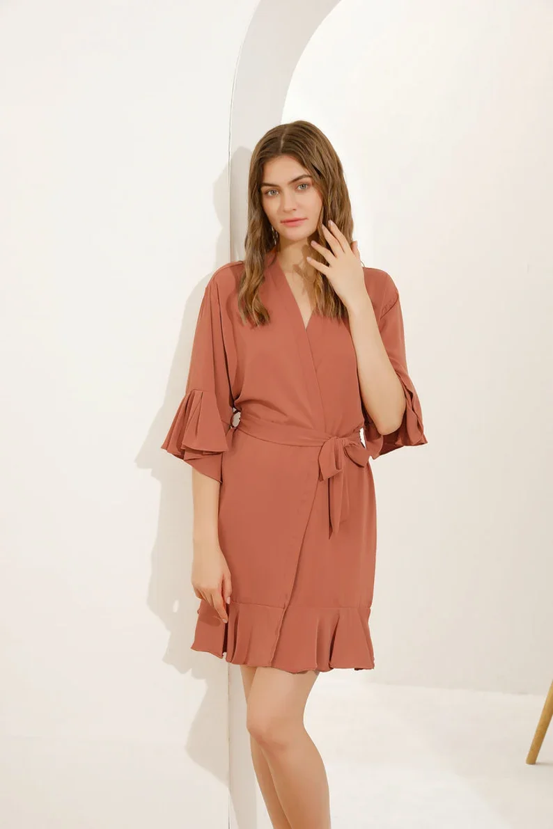 Развевающиеся халаты с оборками идеальные для реальных подарков новинка