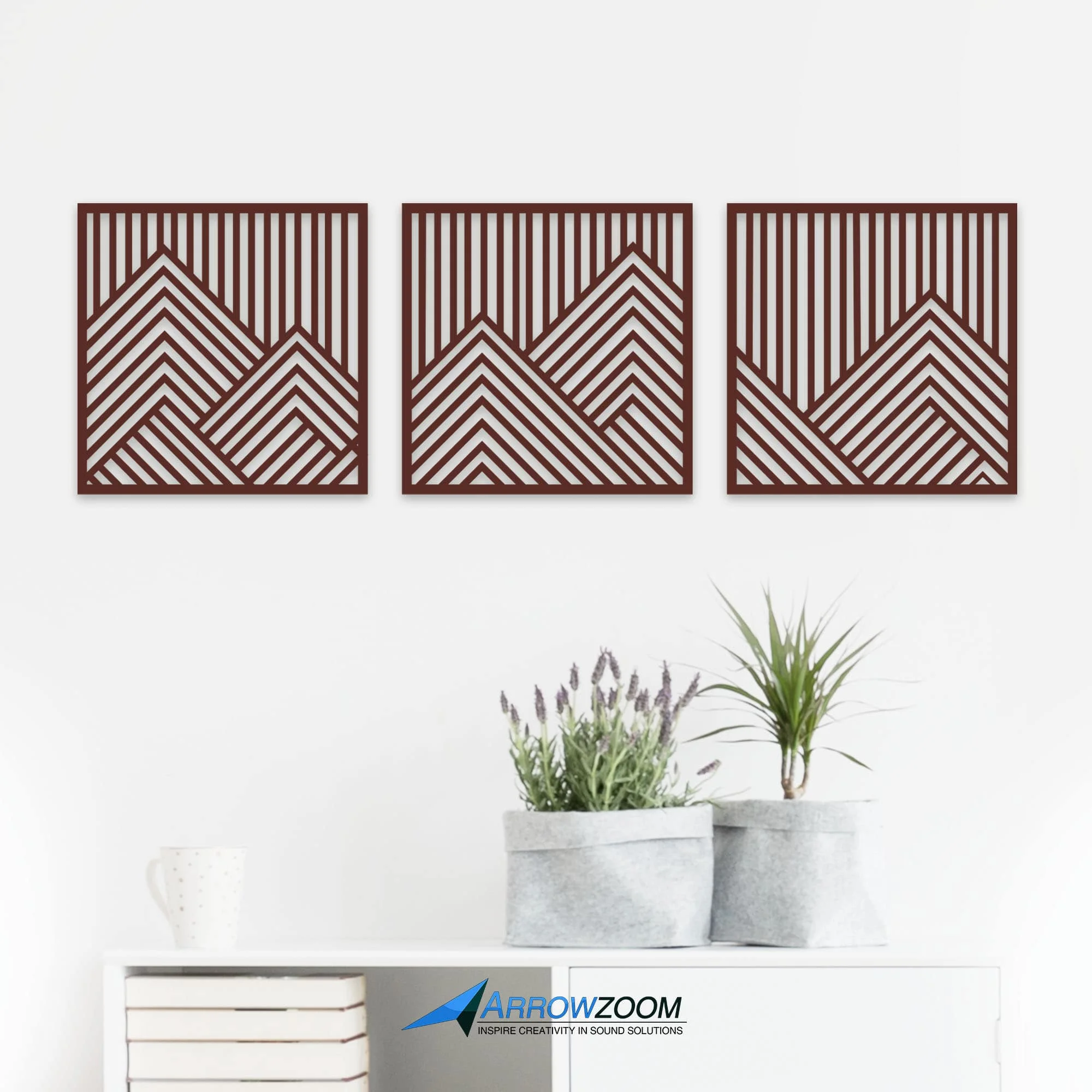 

Arrowzoom Mountain Wood Wall Art Decorative Sculpture Wooden Panel Block Modern Decor Home Living Room KK1287