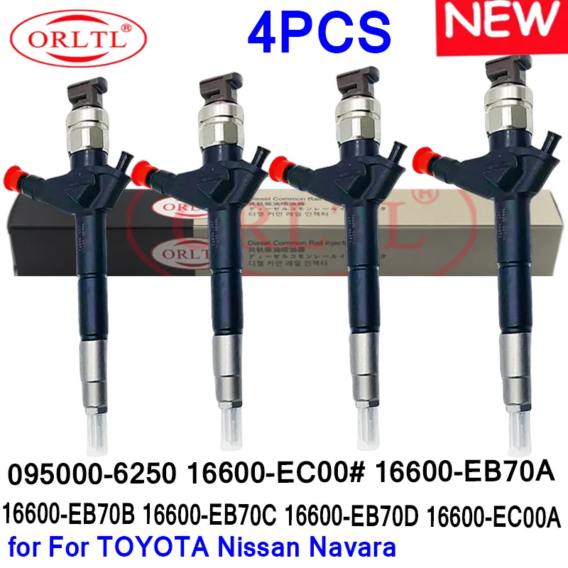 4PCS 095000-6250 ORLTL Nozzle 16600-EC00A Diesel Injector 16600-EC00C For Nissan Navara 2.5 Dci 2500 16600-EC00D DCRI106250